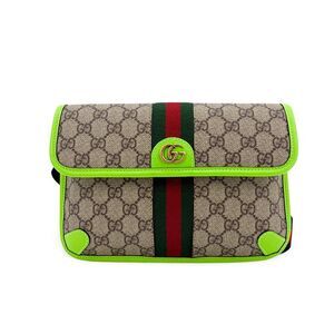 Gucci Ophidia GG Supreme Neon Green Belt Bag